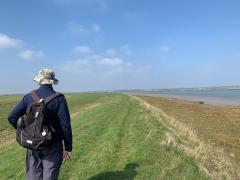 Not many people around - walking past the Reeveshall Marsh, around 3 miles from the start.
